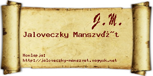 Jaloveczky Manszvét névjegykártya