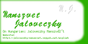 manszvet jaloveczky business card